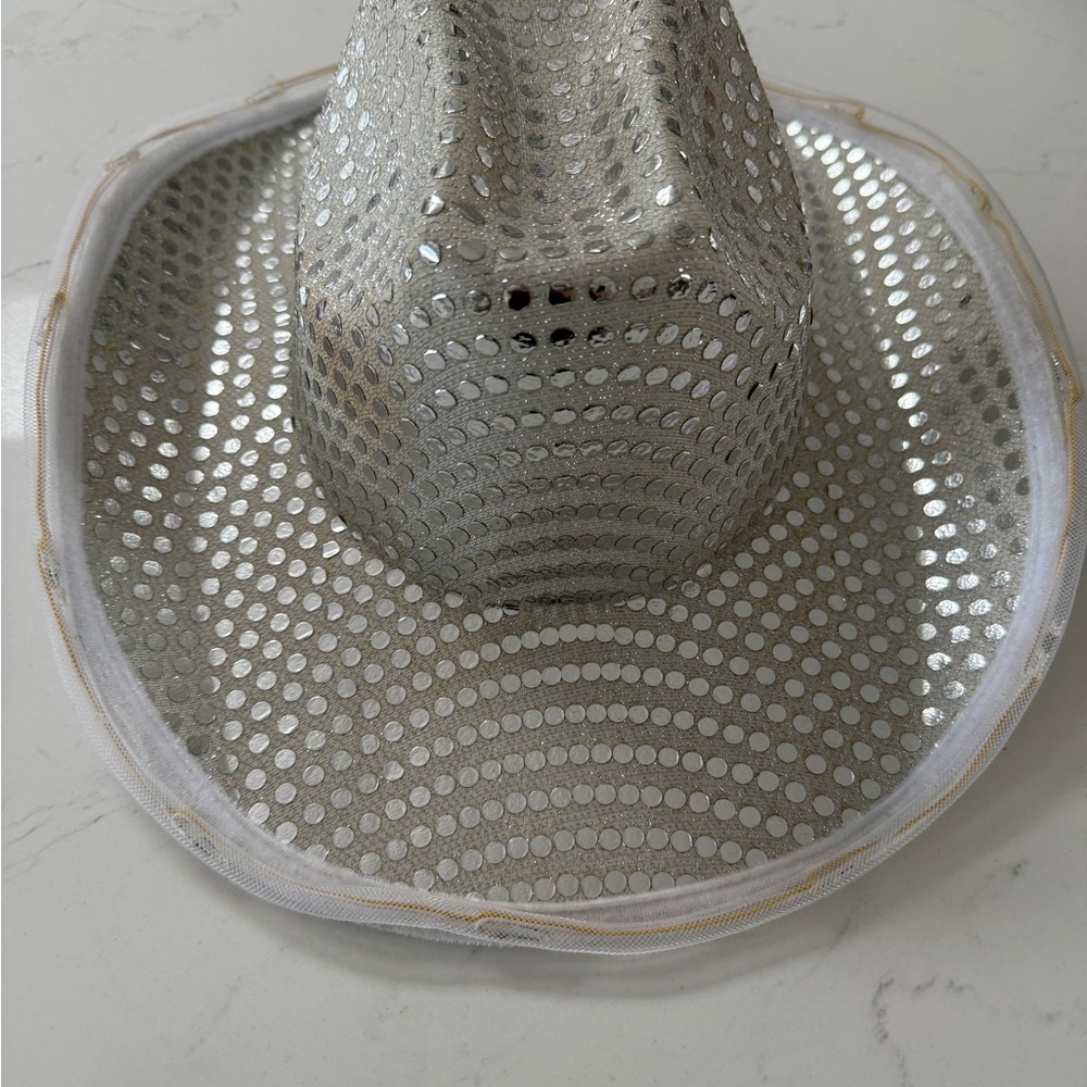 Silver Sequin Cowboy Hat